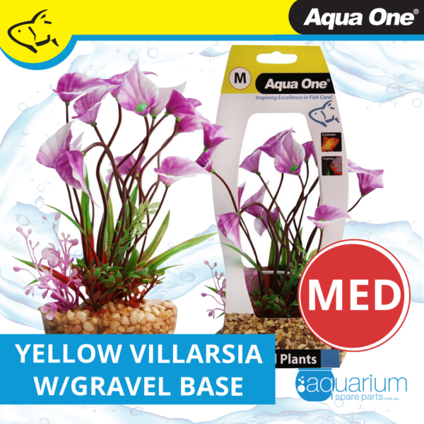 Aqua One Yellow Villarsia W/Gravel Base Plastic Plant - Image 2